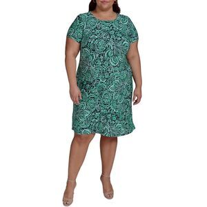 Tommy Hilfiger Womens Plus Size Tidal Flower Dress 22W Parakeet Multi - NWT $129